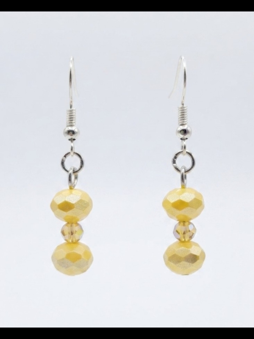 NWT Handmade Yellow Crystal Dangle Earrings